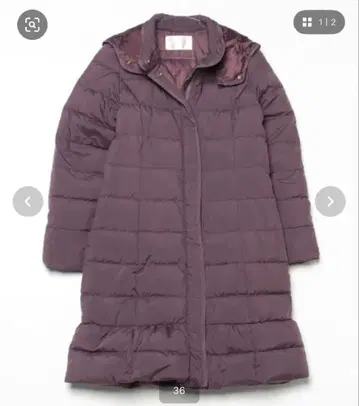 인덱스 다운 코트 퍼플 36