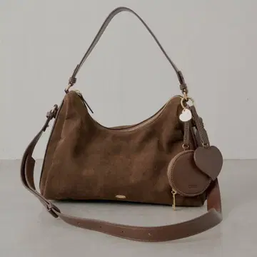 Chico 스웨이드 콤비 보스턴 백 파우치 참 포함