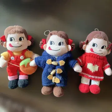 후지야 페코짱 여아 봉제 인형 키링 3개 세트