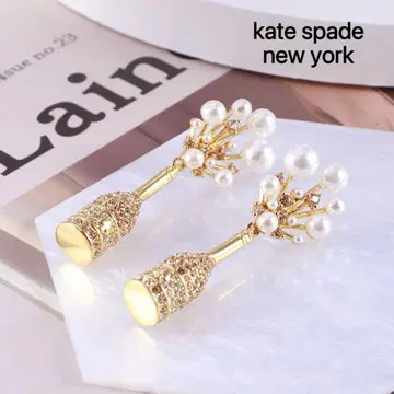 하자품 케이트 스페이드 샴페인 파베 귀걸이 골드색