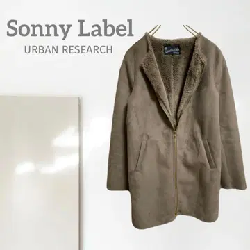 m2 [ 어반 리서치 ] 무스탕 코트 / 새상품급 노카라 퍼지 롱 기장