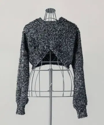 SIWEM 트위드 쇼트 니트