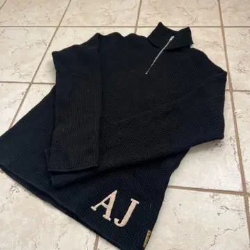 ARMANI JEANS 하프 지퍼 니트 이탈리아제
