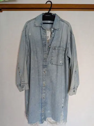 H&M 데미지 데님 셔츠 자켓