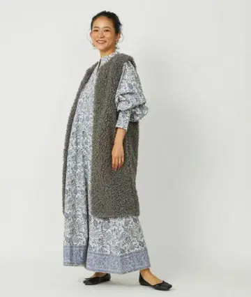 freada 프리다 인도 가슴 퀼트 프린트 원피스