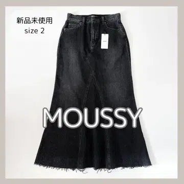 [ 미사용 새상품 ] 정가 1.3만 MOUSSY 블랙 데님 롱 스커트 2
