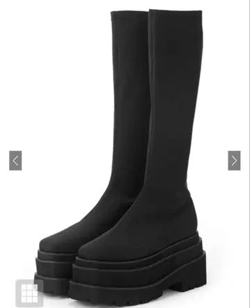 GRL 스트레치 플랫 통굽 롱 부츠 22.5cm