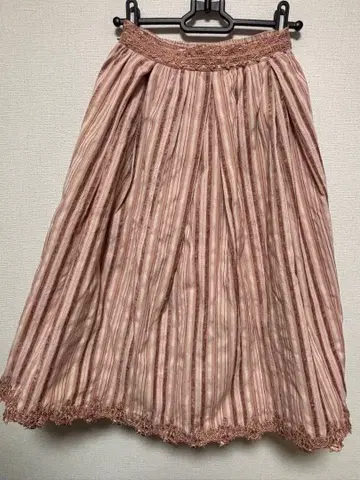 [ 새상품급 ] axes 플레어 스커트 핑크 스트라이프