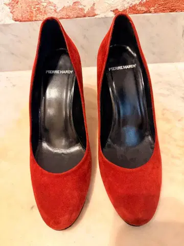 PIERRE HARDY 레드 스웨이드 하이힐 38.5 새상품급