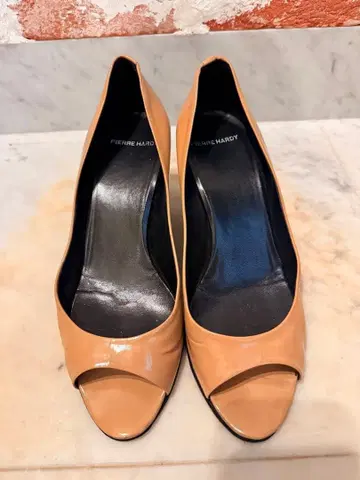 PIERRE HARDY 베이지 오픈토 웨지힐 38.5