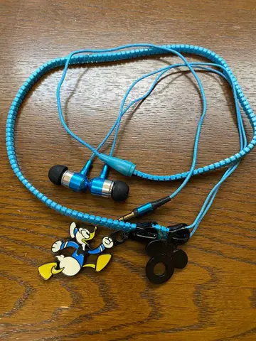 도널드 덕 지퍼 스타일 유선 이어폰