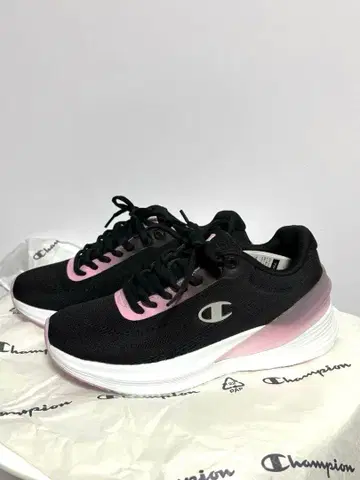 Champion 블랙/핑크 스니커즈 24cm