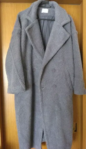 HUG.U 하그유 보아 코트 롱 코트 여성용 블루 그레이 프리