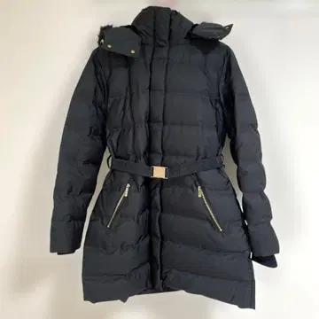 ZARA 다운 코트 블랙 후드 퍼 포함 벨트 포함 새상품급