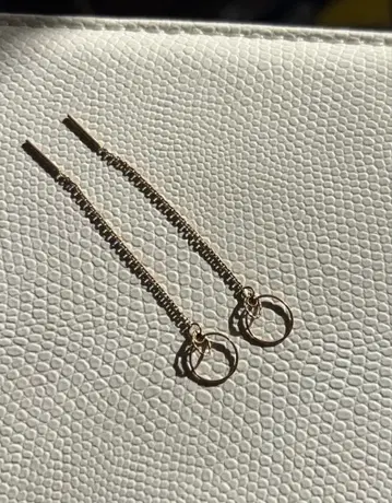 에스테르 k10 롱 체인 귀걸이