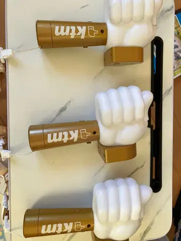 케츠메이시 응원봉 3개 세트 화이트/골드