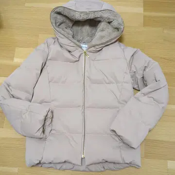 새상품급 le.coeur blanc 후드 부착 다운 자켓 베이지