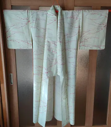 호몬기 연한 녹색 붉은 가지 무늬