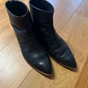 블랙 가죽 스틸레토 부츠