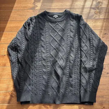 EDDIE BAUER 블랙 케이블 니트 XL