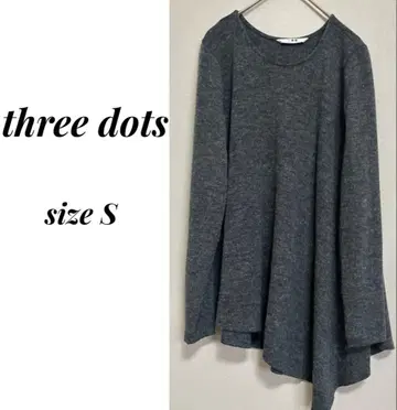 쓰리닷츠 비대칭 플레어 니트 차콜 그레이 S 미국제