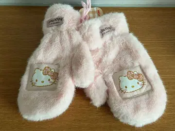 헬로키티 핑크 퍼 장갑