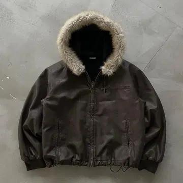 WISH FOR EVER 다크 브라운 퍼 자켓