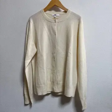 유니클로 UNIQLO 크루넥 캐시미어 가디건 아이보리 XL