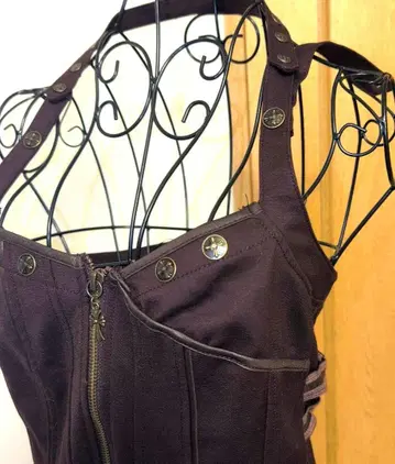 OzzCroce 화 차이나 프론트 지퍼 원피스