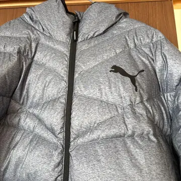 PUMA 후드 부착 그레이 다운 자켓
