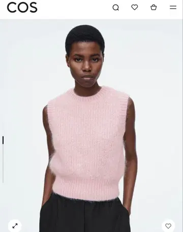 COS 핑크 슬리브리스 스웨터