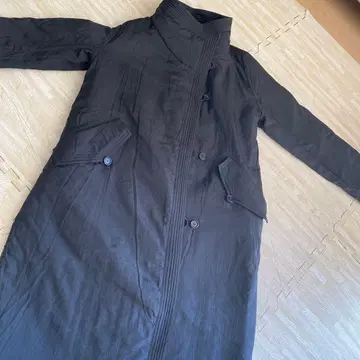 야코 리카르도 블랙 스탠드 카라 롱 코트 리버서블