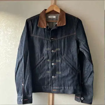 데님 자켓 G 코듀로이 옷깃 다크 인디고