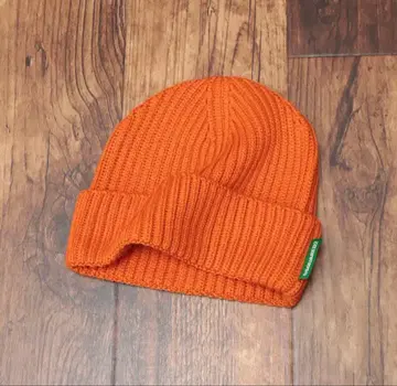 DSQUARED2 니트 모자 울 100% 로우 게이지 이탈리아제 오렌지