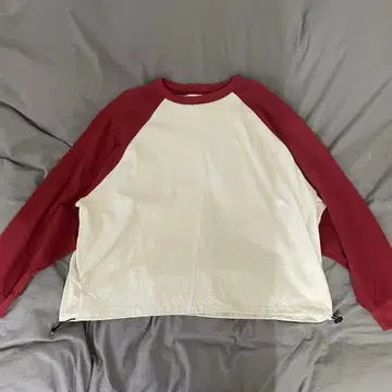 바이컬러 맨투맨 트레이닝복 빨간색 화이트