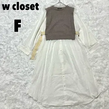 w closet 더블 클로젯 이소재 리브 절개 겨드랑이 벨트 원피스