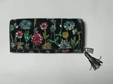 씽크비 Think Bee! 장지갑 플라워 비즈 블랙
