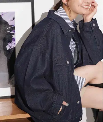 나노 유니버스 빅 실루엣 데님 자켓