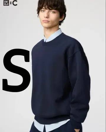 [ 거의 미사용 ] UNIQLO C 오버 사이즈 스웨트 셔츠 네이비 S