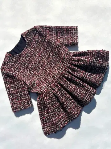 birtday Bash 트위드 7부 소매 원피스