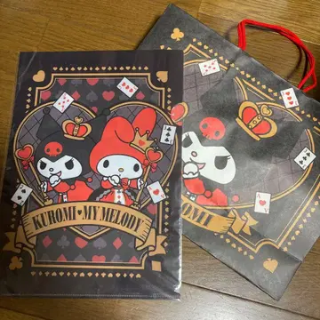 한정판 산리오 기념일 쿠로미 마이멜로디 클리어 파일 & 쇼핑백 세트