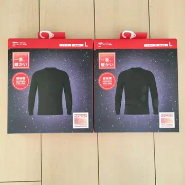 유니클로 울트라 웜 긴팔 티셔츠 L 사이즈 블랙