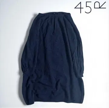 컨디션 최상 45R 울 원피스 꽃 디자인 인디고 계열 튜닉