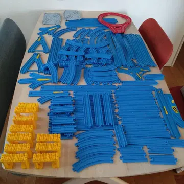 프라레일 레일 부품 세트 파랑과 옐로우 컬러