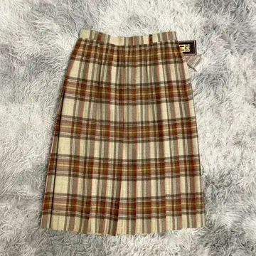 [ DAKS ] 닥스 플리츠 스커트 롱 미디 체크 보더 울