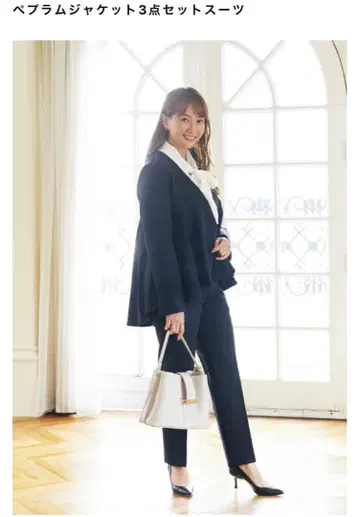 새상품 페플럼 자켓 3종 세트 수트 purelast 네이비 S 사이즈