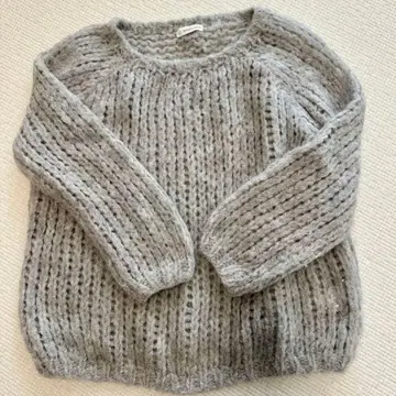 Michele & Hoven 그레이 니트 스웨터 긴팔