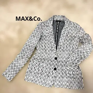 MAX&Co. 테일러드 자켓 화이트 블랙 지그재그