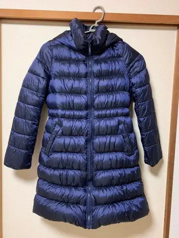 QZOC 후드 부착 네이비 다운 자켓