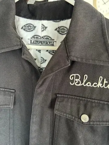 블랙 탑 모터사이클 올인원 자수 블랙 점프수트